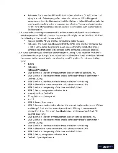 RN Concept Based Assessment Level 1 Online Practice A with Answers (100 Solved Questions) - Page 4 preview image