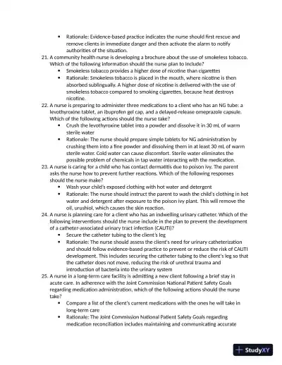 RN Concept Based Assessment Level 1 Online Practice A with Answers (100 Solved Questions) - Page 7 preview image