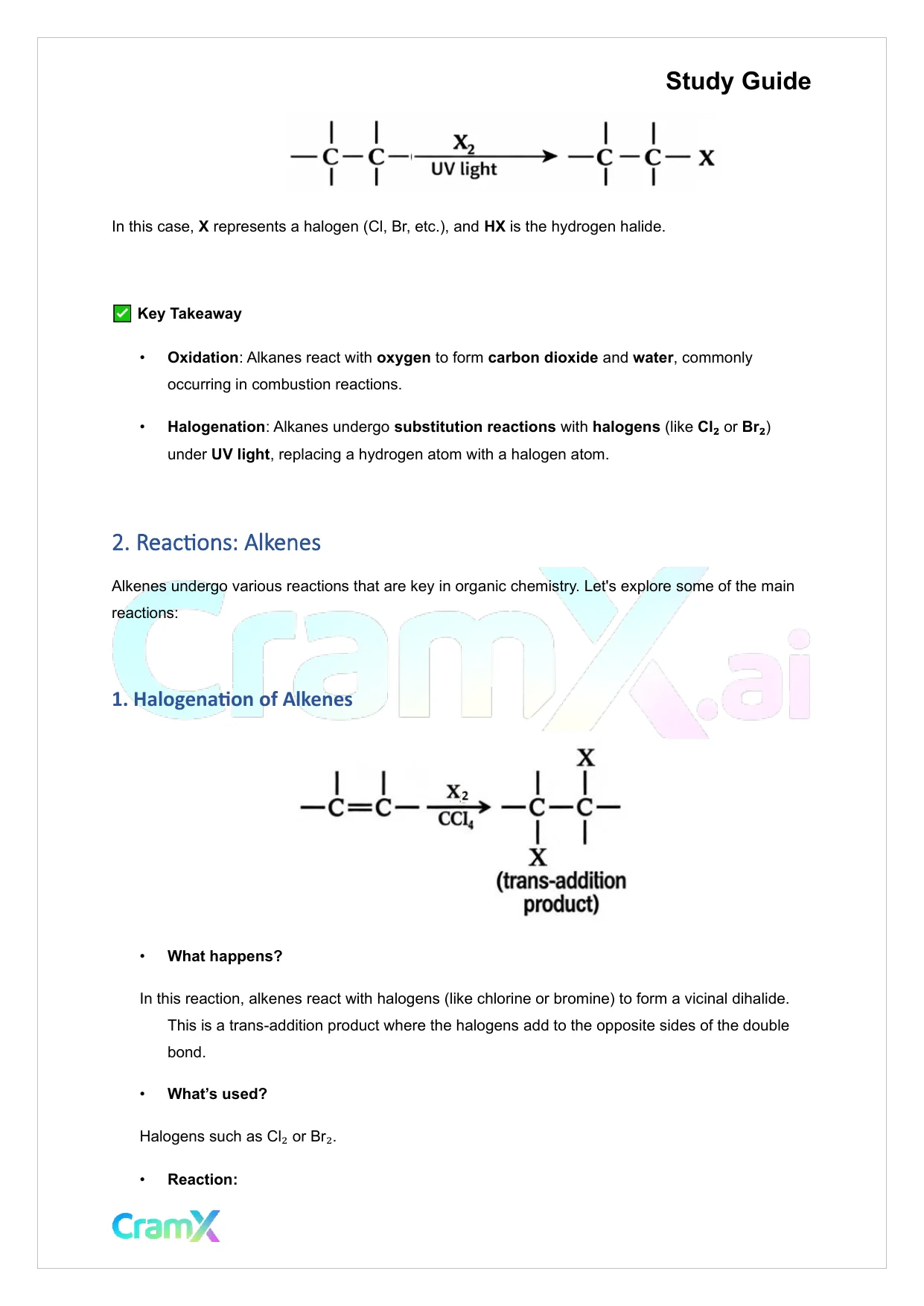 Organic Chemistry I - Summary of Reactions - Page 2 preview image