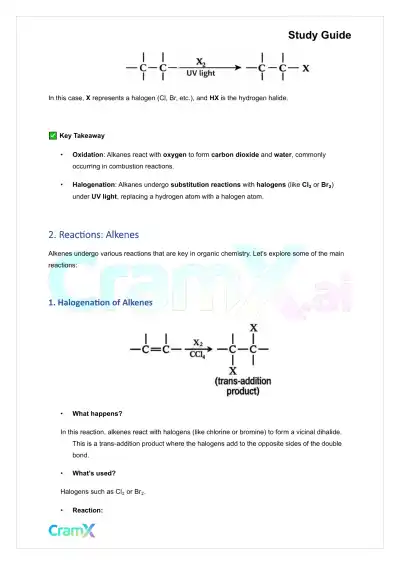 Organic Chemistry I - Summary of Reactions - Page 2 preview image