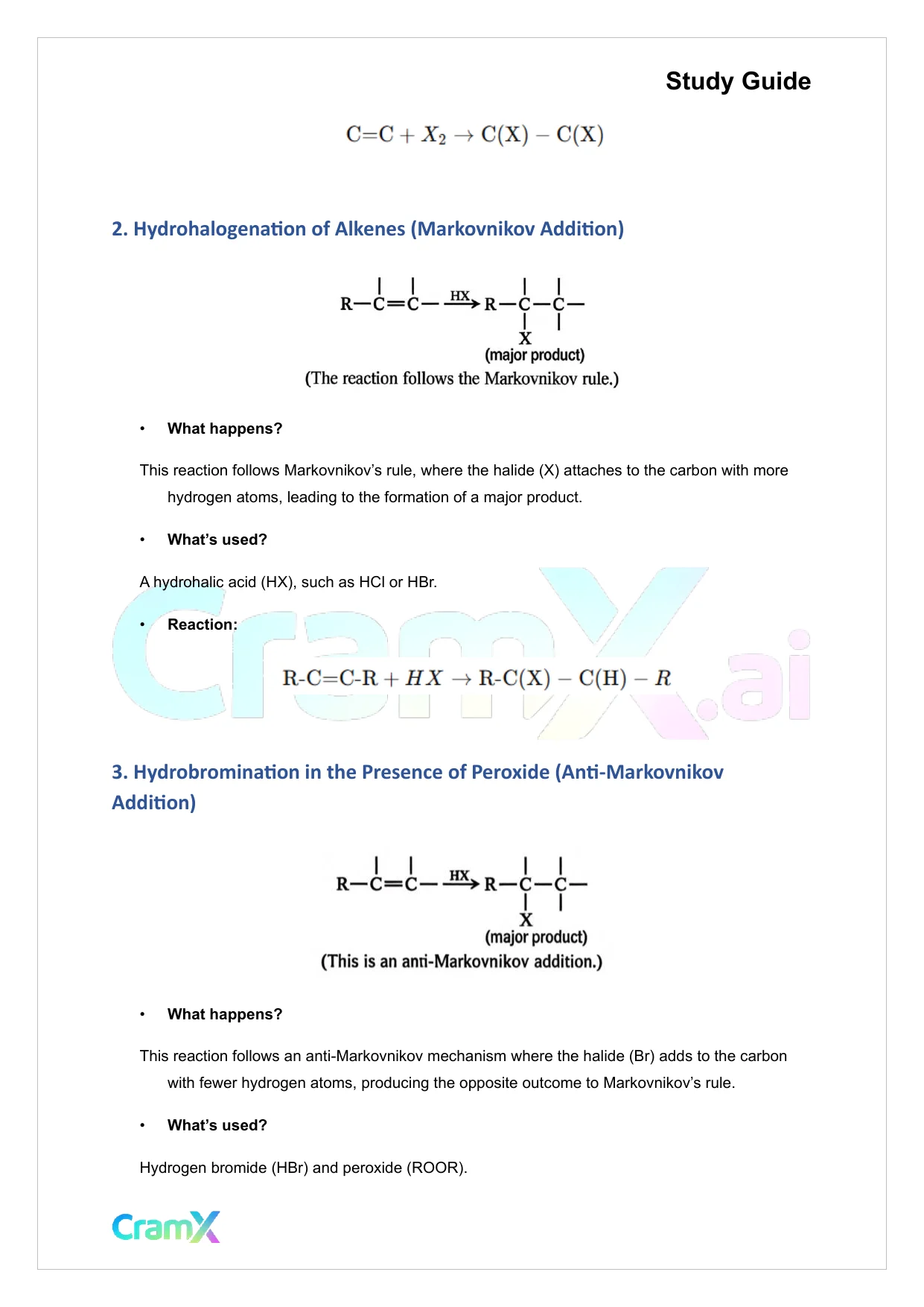 Organic Chemistry I - Summary of Reactions - Page 3 preview image