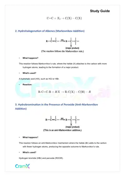 Organic Chemistry I - Summary of Reactions - Page 3 preview image