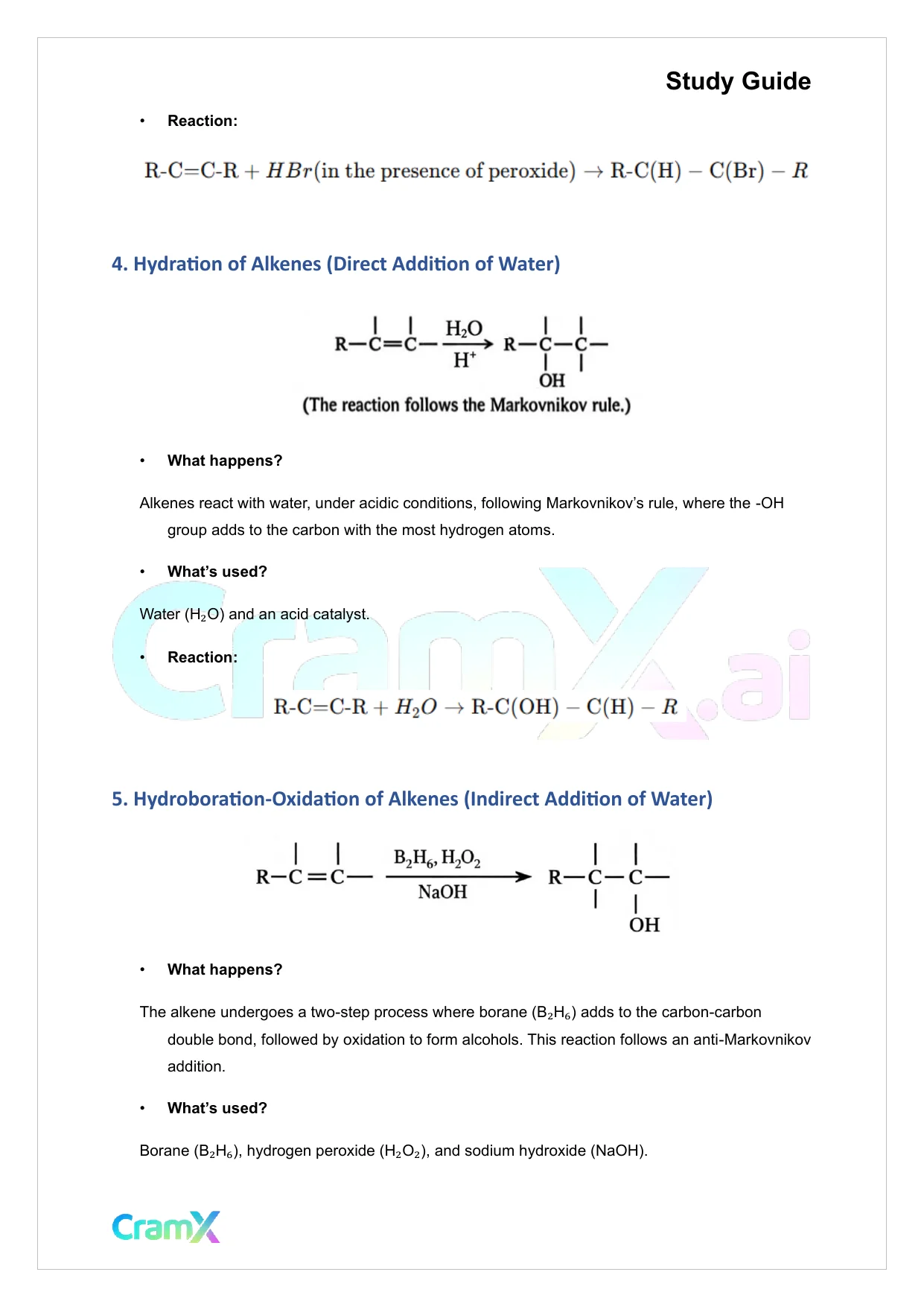 Organic Chemistry I - Summary of Reactions - Page 4 preview image
