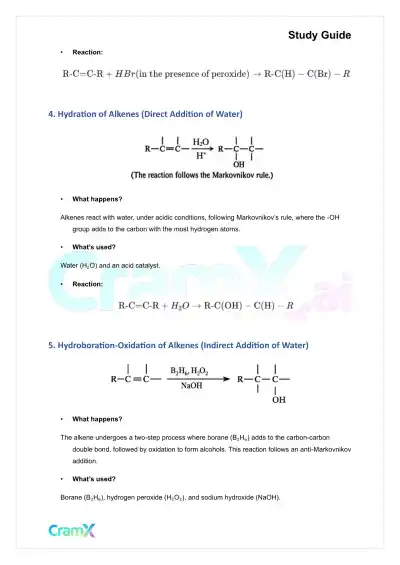 Organic Chemistry I - Summary of Reactions - Page 4 preview image