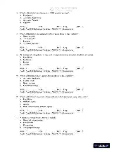 Accounting: Concepts and Applications, 11th Edition Test Bank - Page 13 preview image