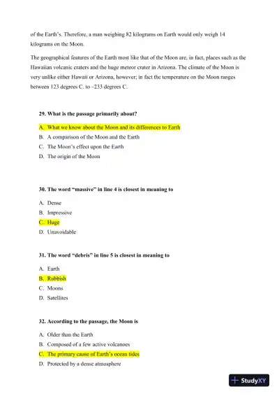 HESI Comprehensive Entrance Exam With Answers (292 Solved Questions) - Page 12 preview image