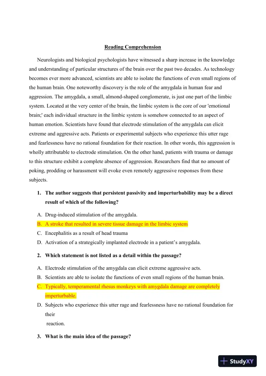 HESI Comprehensive Entrance Exam With Answers (292 Solved Questions), page 3