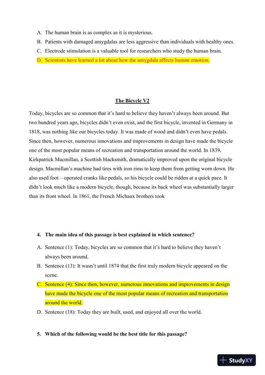 HESI Comprehensive Entrance Exam With Answers (292 Solved Questions), page 4