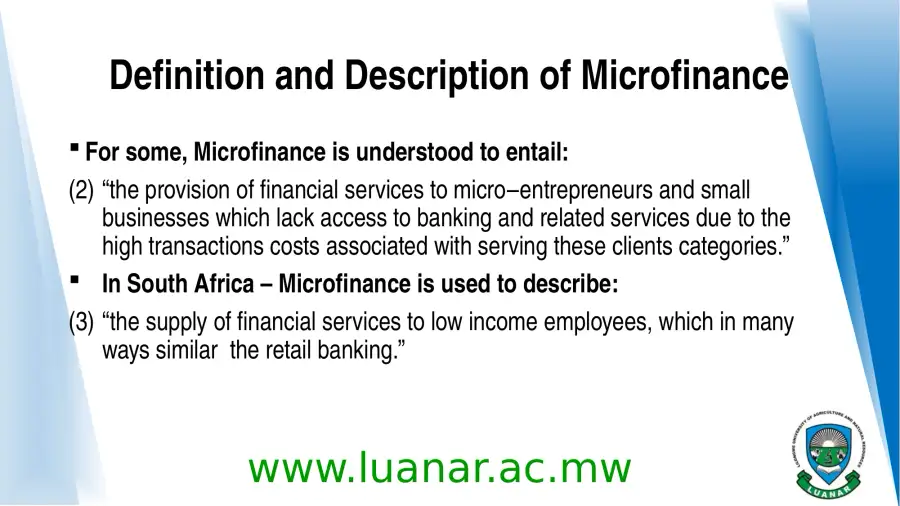 Introduction Microfinance - the concept of microfi, page 4