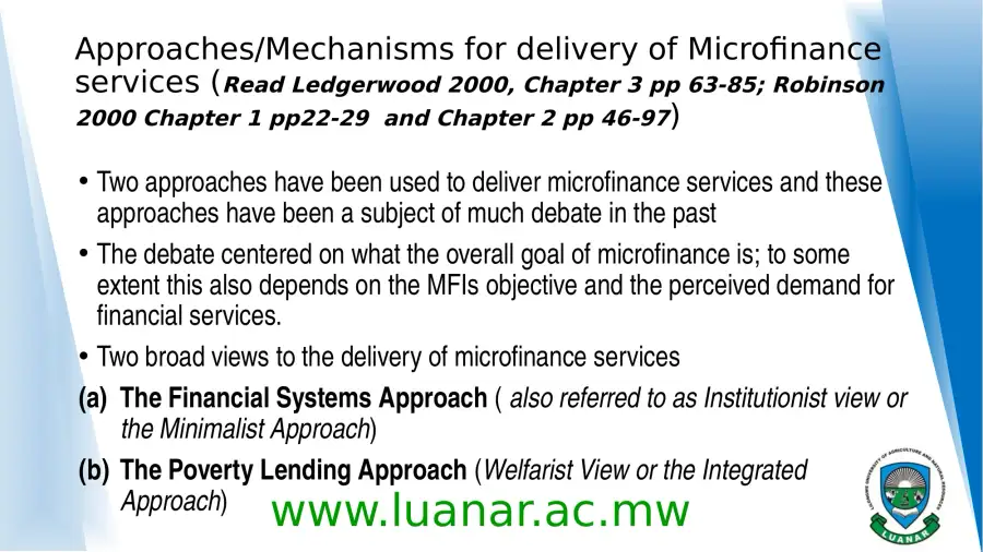 Introduction Microfinance - the concept of microfi, page 8