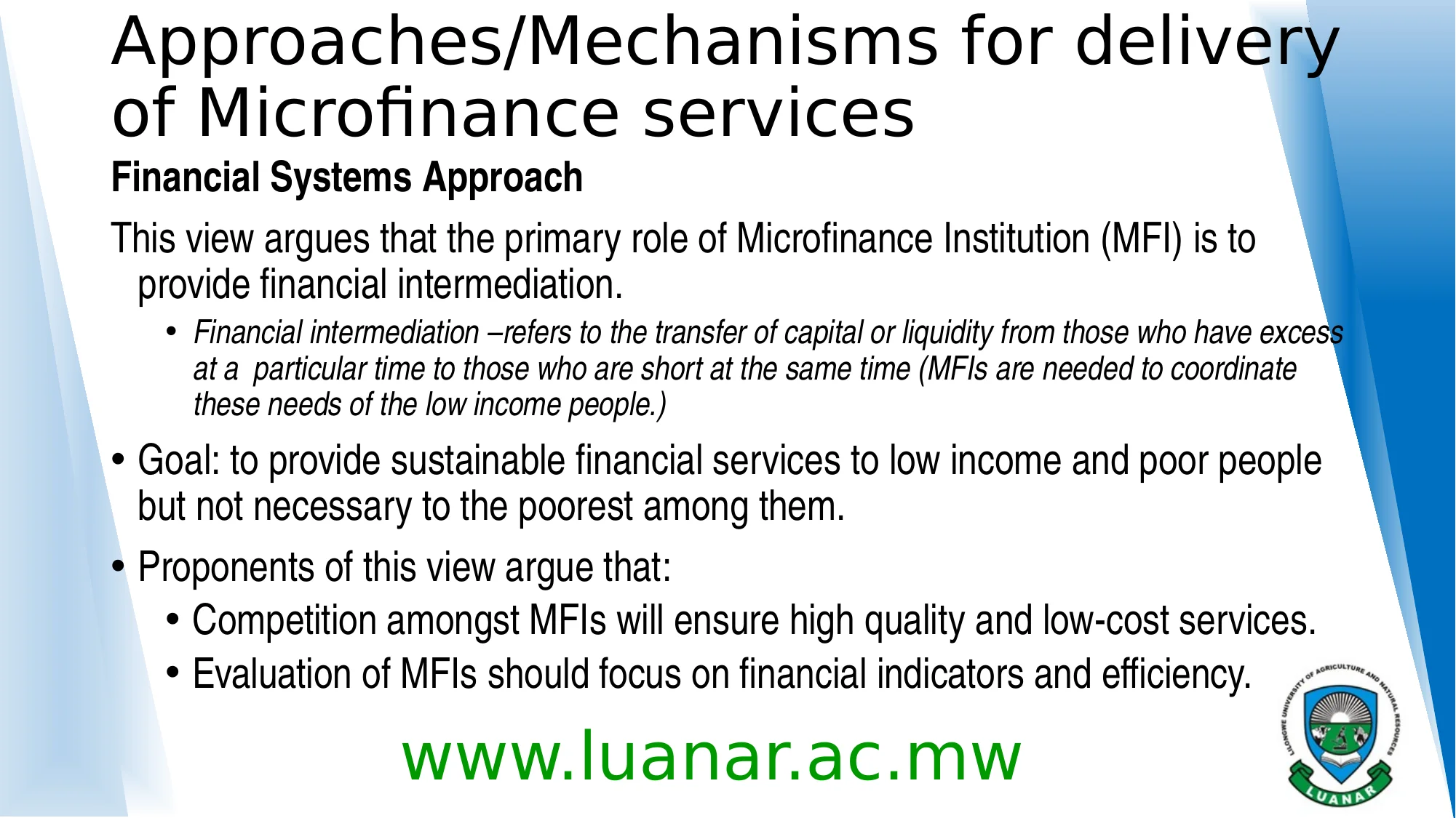 Introduction Microfinance - the concept of microfi - Page 9 preview image