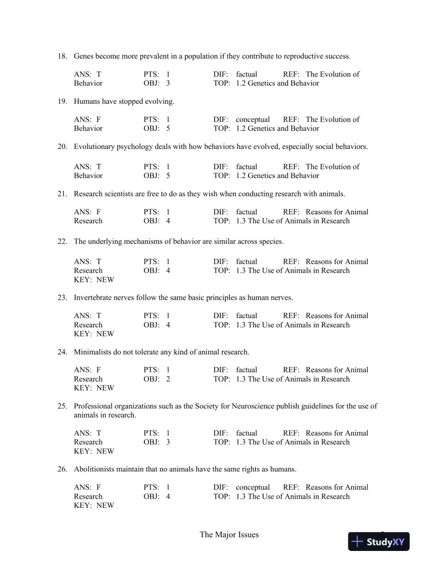Test Bank For Biological Psychology, 11th Edition, page 15