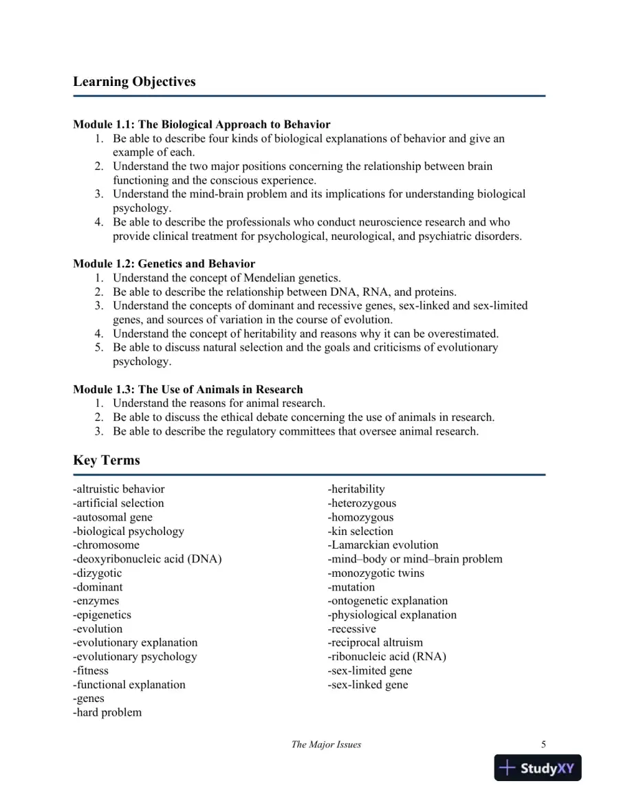 Test Bank For Biological Psychology, 11th Edition, page 6