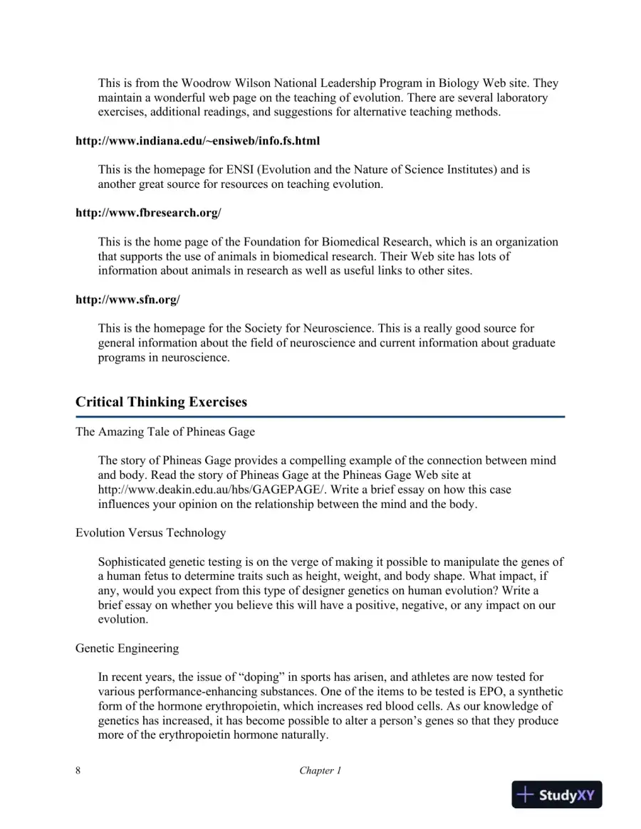 Test Bank For Biological Psychology, 11th Edition, page 9
