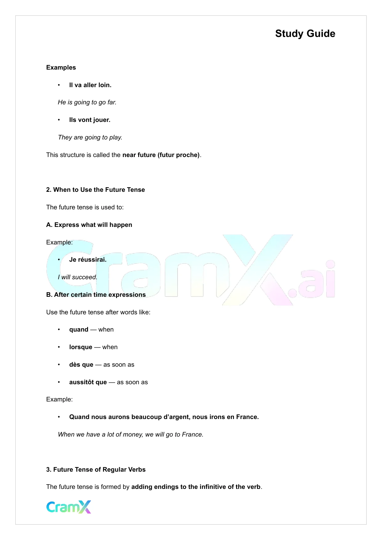 French I - The Future and the Conditional - Page 2 preview image