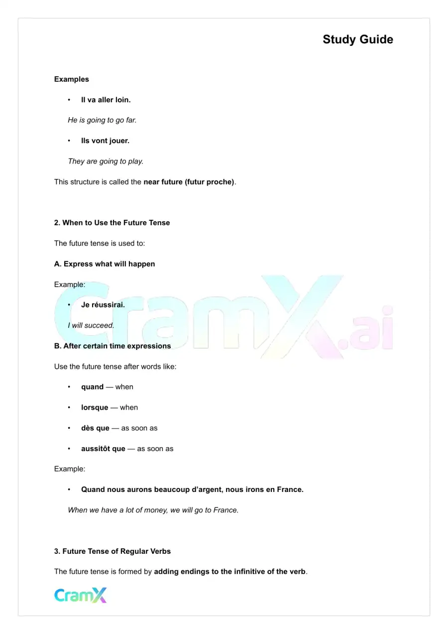 French I - The Future and the Conditional, page 2