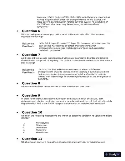 Pharmacology Midterm Exam with Answers (51 Solved Questions) - Page 3 preview image