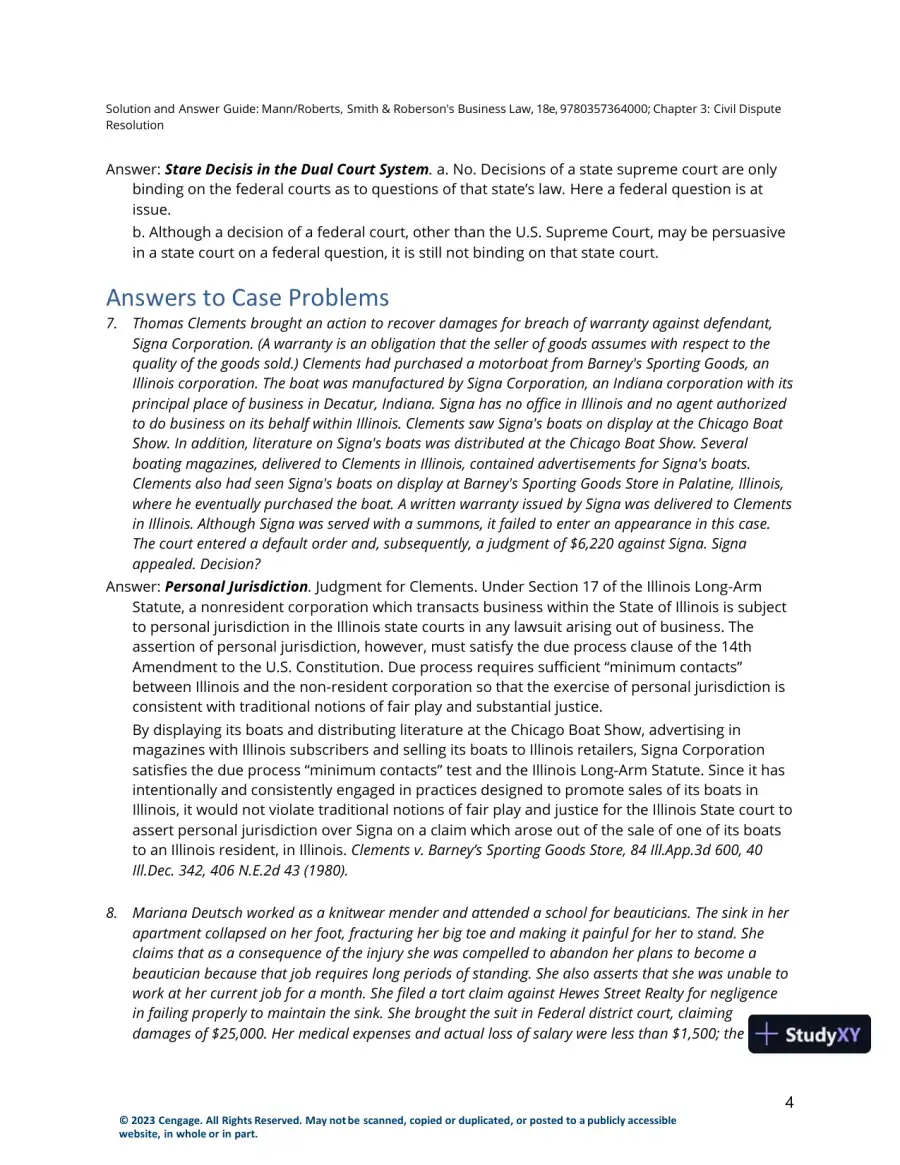 Solution Manual for Smith and Roberson's Business Law, 18th Edition, page 11