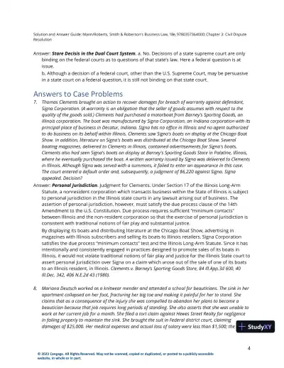 Solution Manual for Smith and Roberson's Business Law, 18th Edition - Page 11 preview image