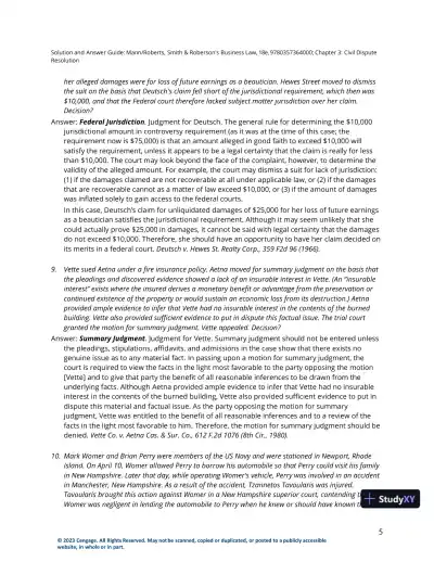 Solution Manual for Smith and Roberson's Business Law, 18th Edition - Page 12 preview image