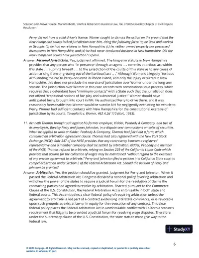 Solution Manual for Smith and Roberson's Business Law, 18th Edition - Page 13 preview image