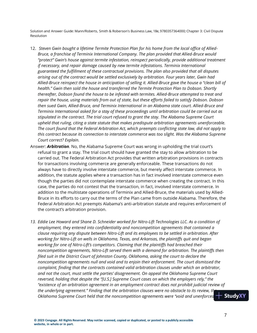 Solution Manual for Smith and Roberson's Business Law, 18th Edition, page 14