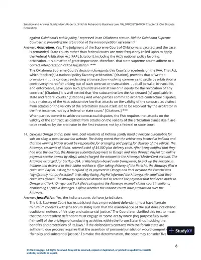 Solution Manual for Smith and Roberson's Business Law, 18th Edition - Page 15 preview image