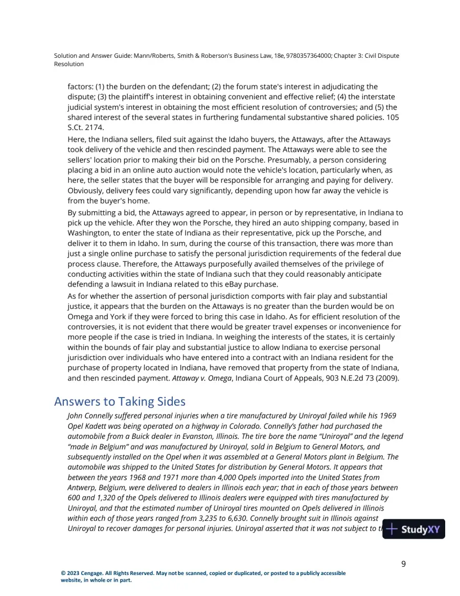 Solution Manual for Smith and Roberson's Business Law, 18th Edition, page 16