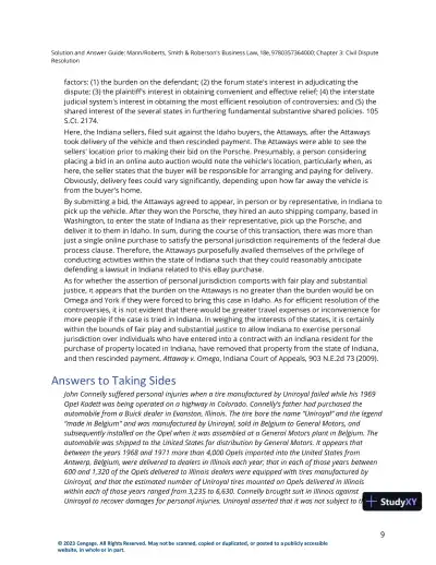 Solution Manual for Smith and Roberson's Business Law, 18th Edition - Page 16 preview image