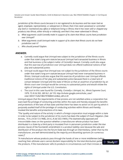Solution Manual for Smith and Roberson's Business Law, 18th Edition - Page 17 preview image