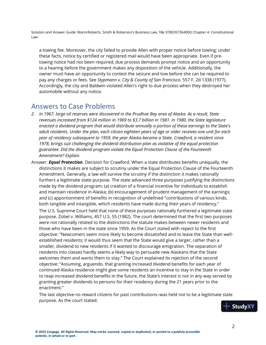 Solution Manual for Smith and Roberson's Business Law, 18th Edition, page 20