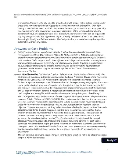 Solution Manual for Smith and Roberson's Business Law, 18th Edition - Page 20 preview image