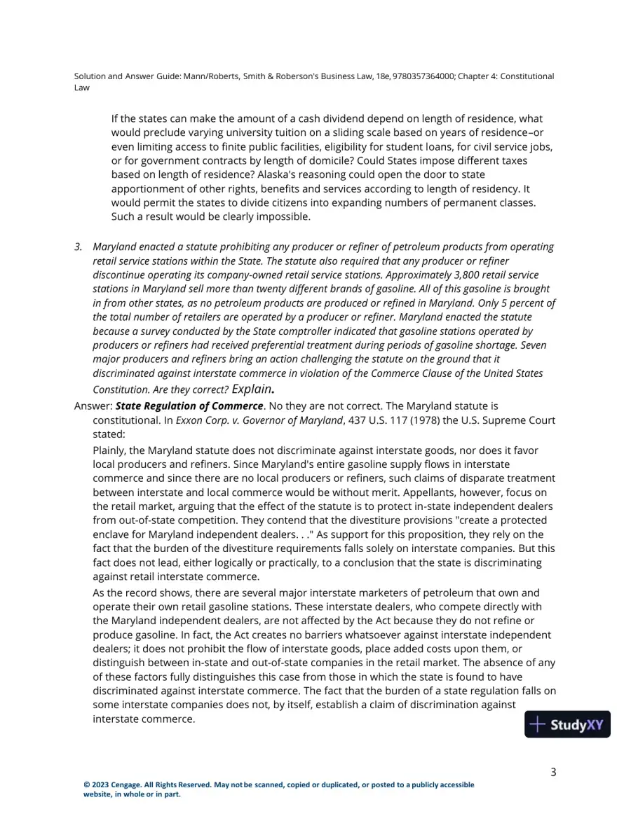 Solution Manual for Smith and Roberson's Business Law, 18th Edition, page 21