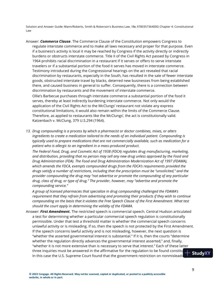 Solution Manual for Smith and Roberson's Business Law, 18th Edition, page 27
