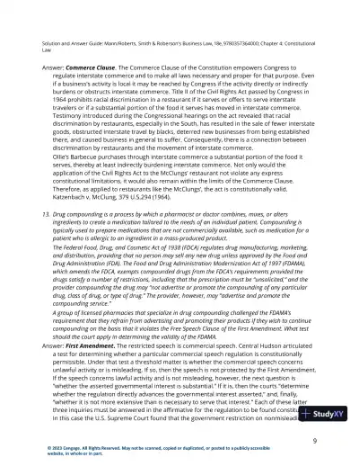 Solution Manual for Smith and Roberson's Business Law, 18th Edition - Page 27 preview image