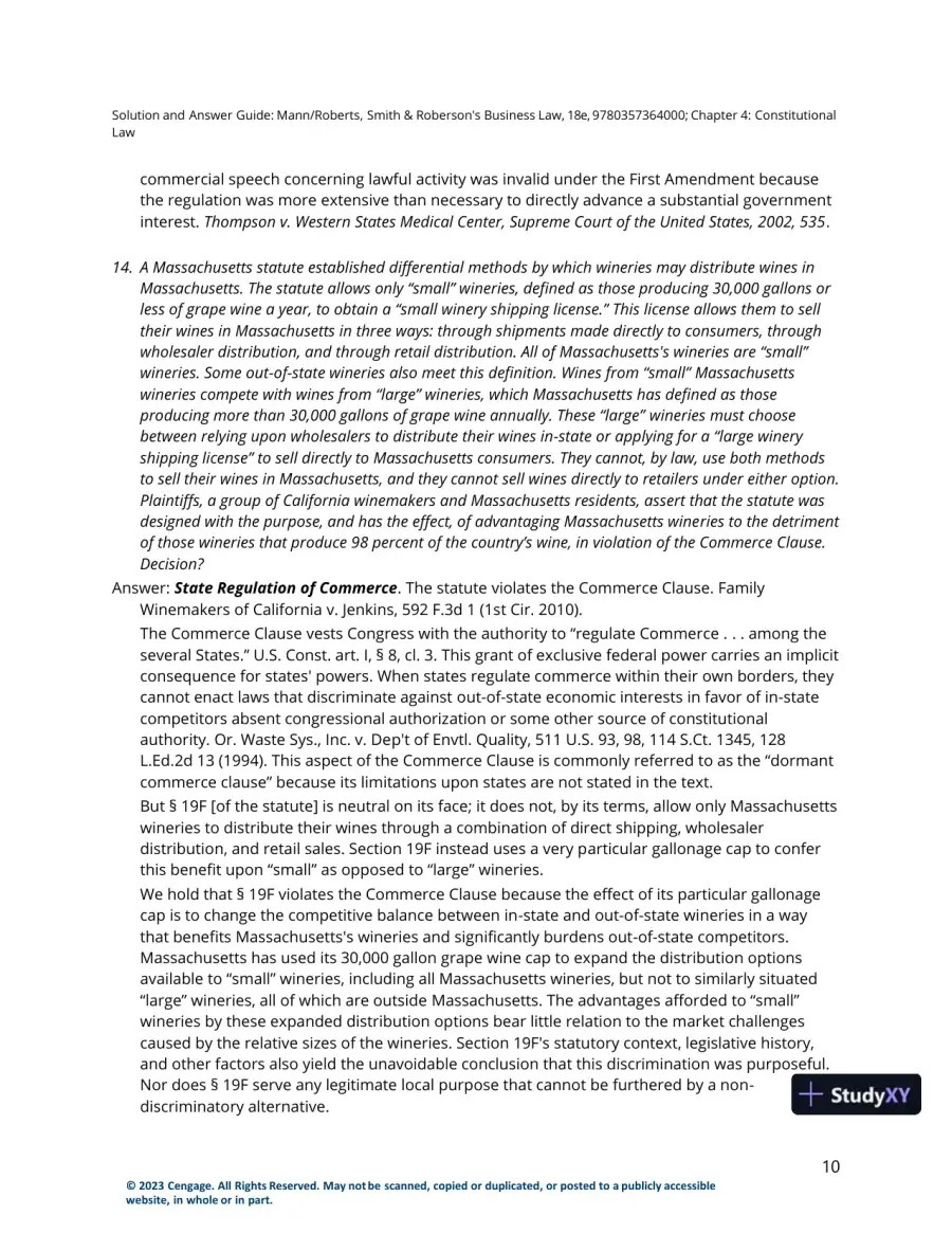 Solution Manual for Smith and Roberson's Business Law, 18th Edition, page 28