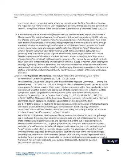 Solution Manual for Smith and Roberson's Business Law, 18th Edition - Page 28 preview image