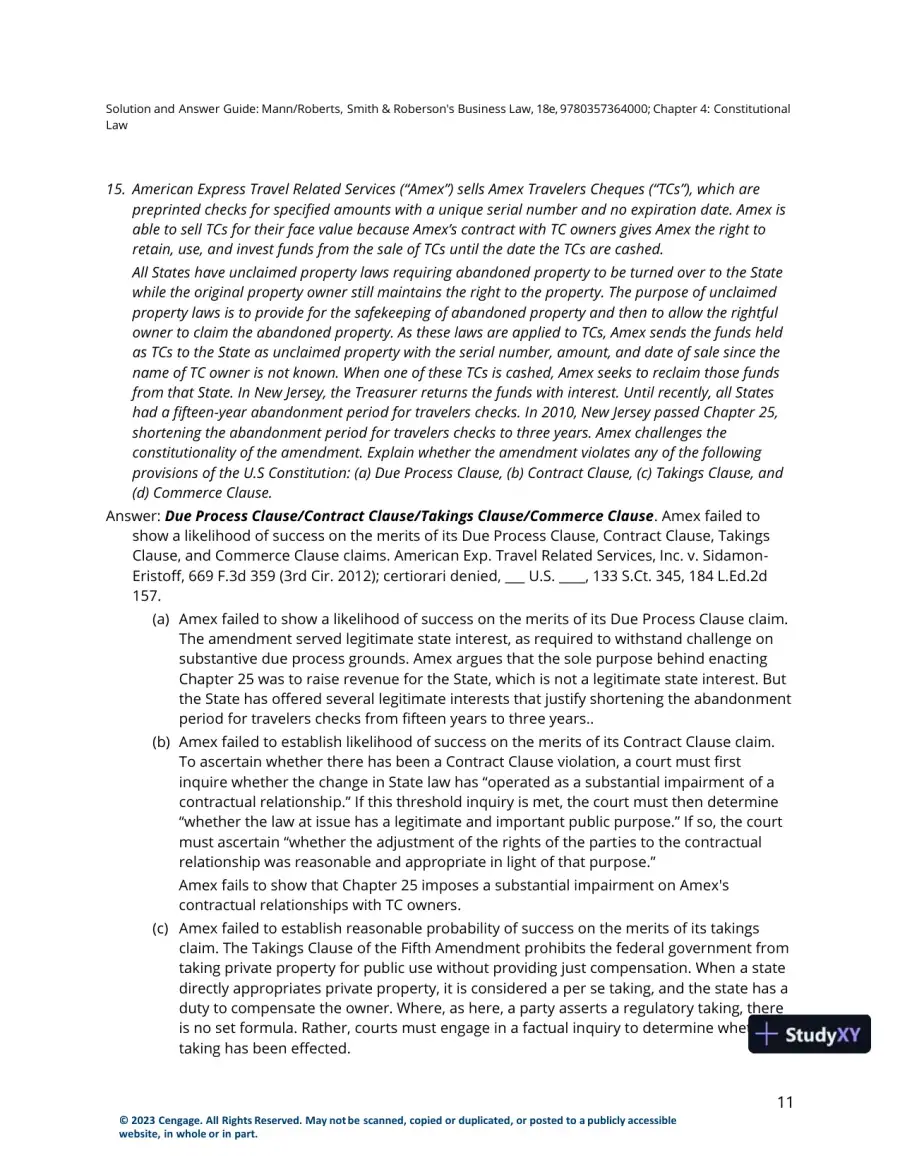 Solution Manual for Smith and Roberson's Business Law, 18th Edition, page 29