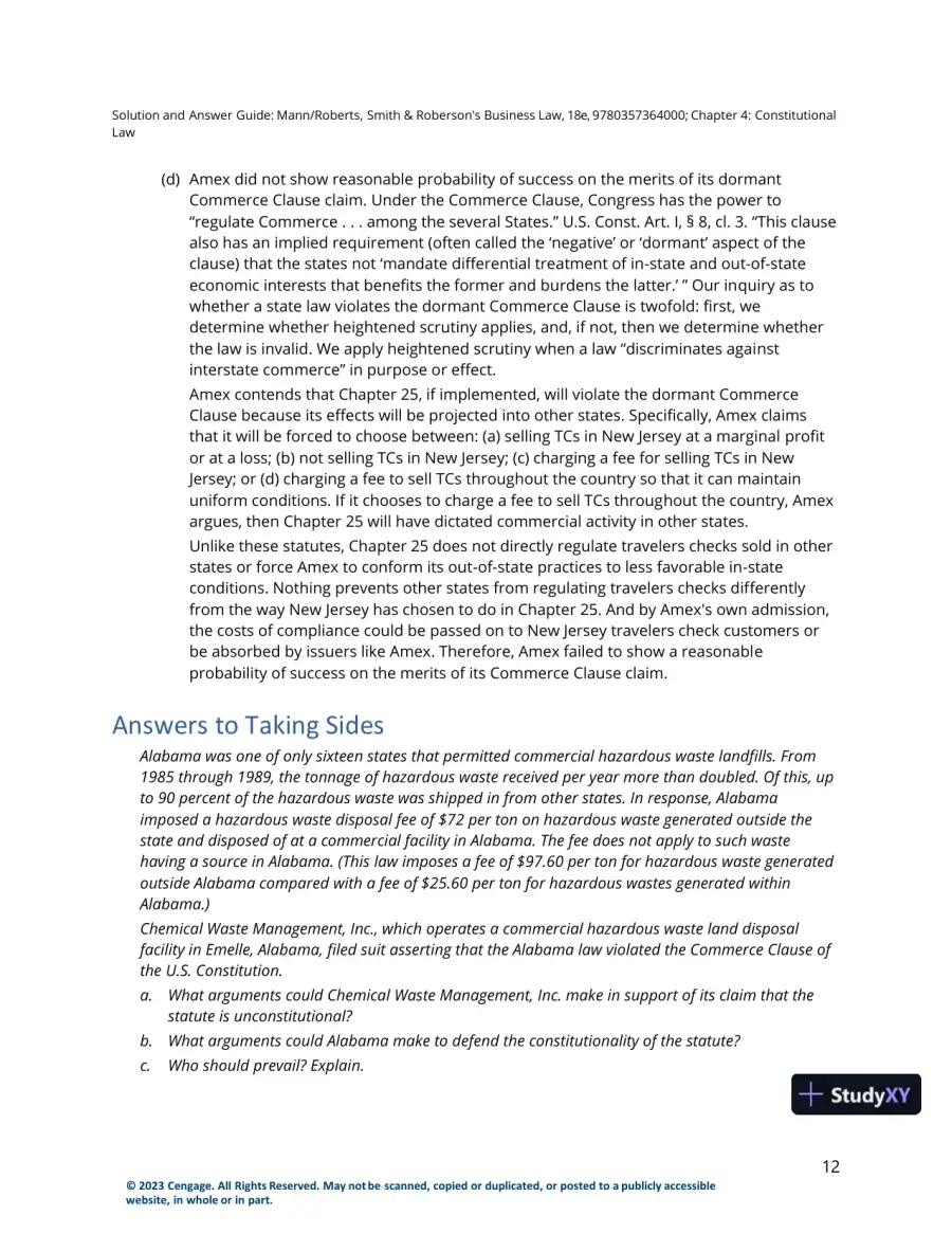 Solution Manual for Smith and Roberson's Business Law, 18th Edition, page 30