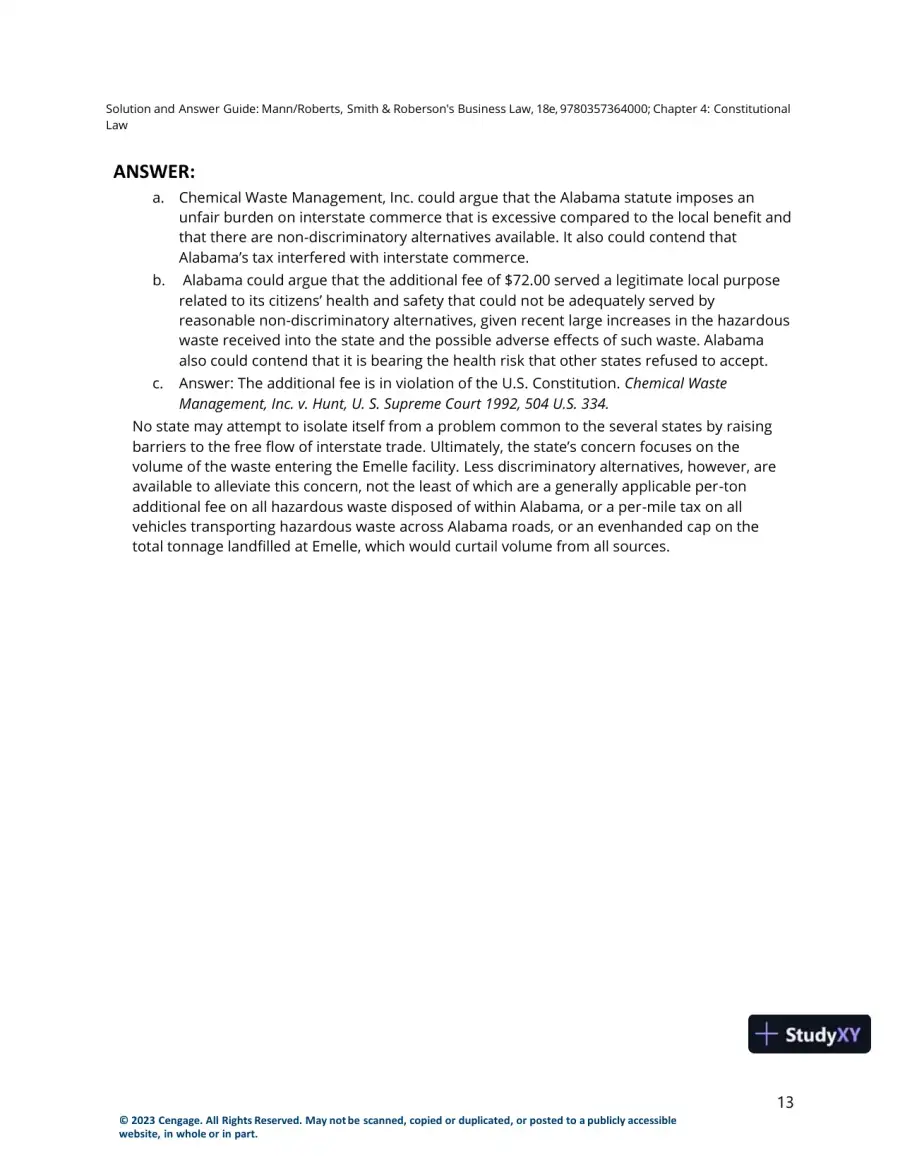 Solution Manual for Smith and Roberson's Business Law, 18th Edition, page 31