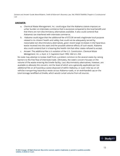 Solution Manual for Smith and Roberson's Business Law, 18th Edition - Page 31 preview image