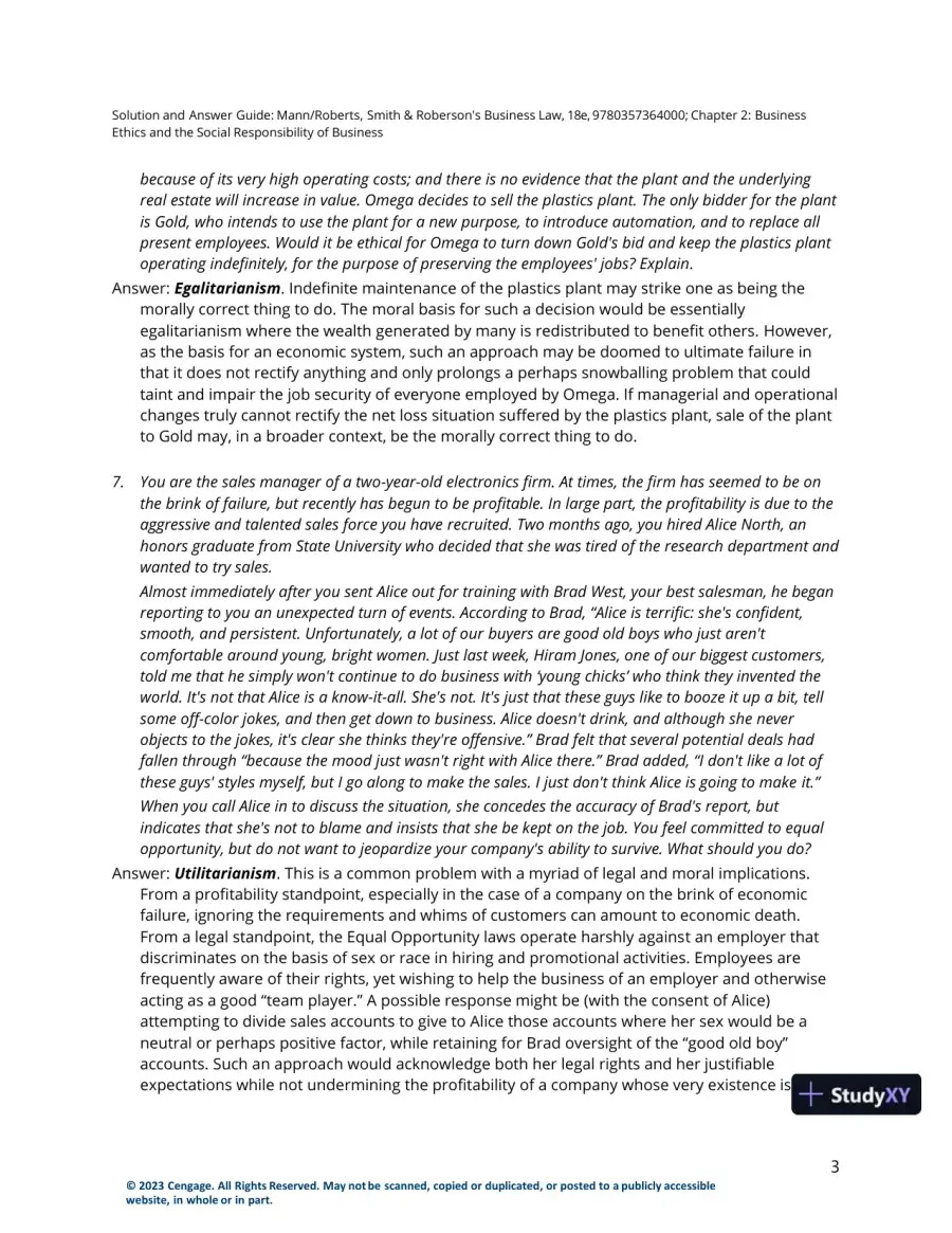 Solution Manual for Smith and Roberson's Business Law, 18th Edition, page 4