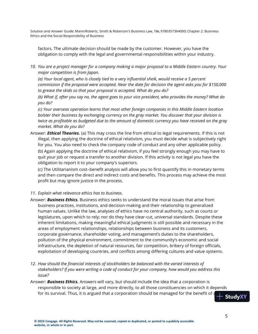Solution Manual for Smith and Roberson's Business Law, 18th Edition, page 6