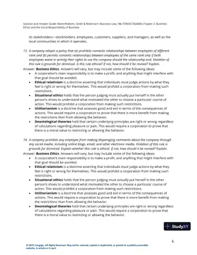 Solution Manual for Smith and Roberson's Business Law, 18th Edition - Page 7 preview image