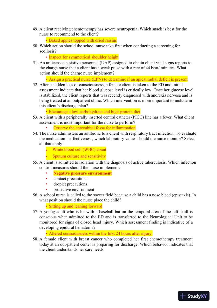 2023-2024 HESI RN Healthcare Exit Exam V1-V7 With Answers (893 Solved Questions), page 10