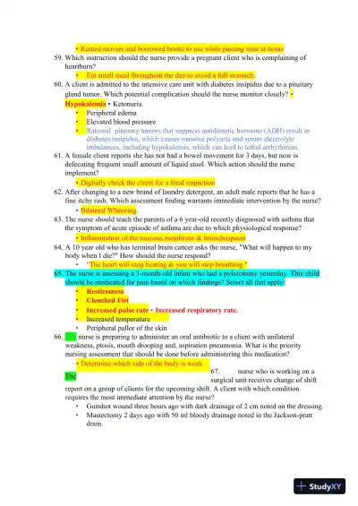 2023-2024 HESI RN Healthcare Exit Exam V1-V7 With Answers (893 Solved Questions) - Page 11 preview image