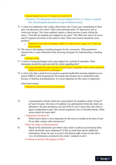 2023-2024 HESI RN Healthcare Exit Exam V1-V7 With Answers (893 Solved Questions) - Page 13 preview image