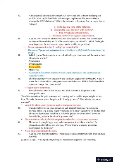2023-2024 HESI RN Healthcare Exit Exam V1-V7 With Answers (893 Solved Questions) - Page 14 preview image