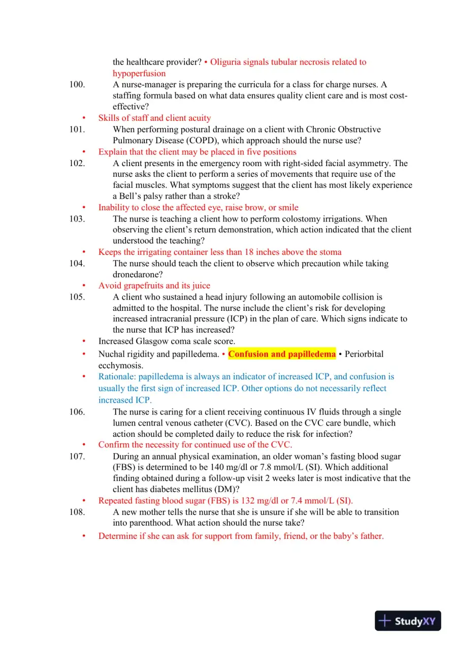 2023-2024 HESI RN Healthcare Exit Exam V1-V7 With Answers (893 Solved Questions), page 16
