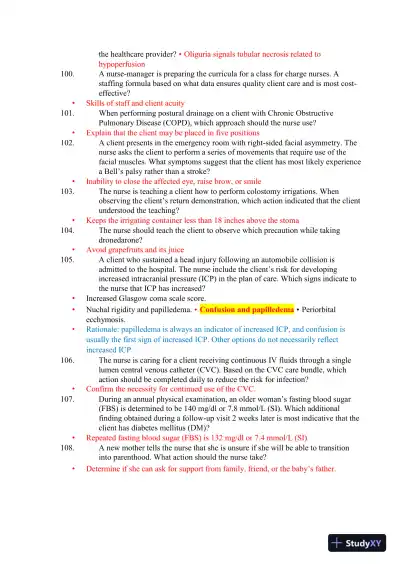 2023-2024 HESI RN Healthcare Exit Exam V1-V7 With Answers (893 Solved Questions) - Page 16 preview image